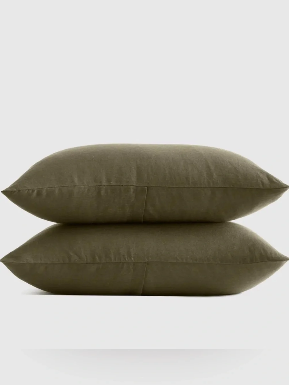 Quince 100% European Linen Standard Shams Set of 2 Dusty Olive